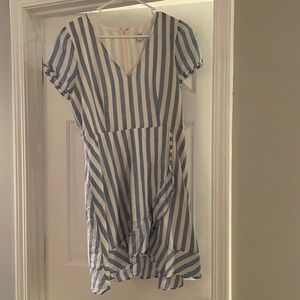 J Crew dress, size 10. Blue & white striped